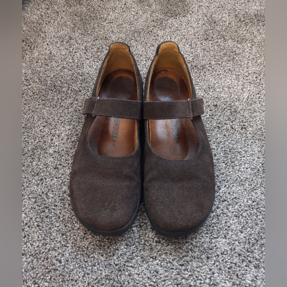 Footprints by Birkenstock Mary Jane Brown Suede Size 40